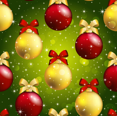 Shiny christmas balls ornament seamless pattern vector 04
