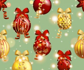 Shiny christmas balls ornament seamless pattern vector 05
