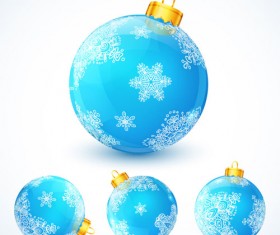 Snowflake pattern with christmas blue ball vector