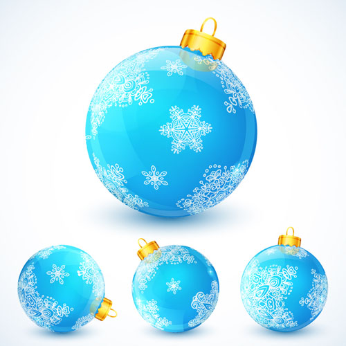 Snowflake pattern with christmas blue ball vector