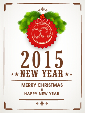 Vector background 2015 christmas with new year frame vector