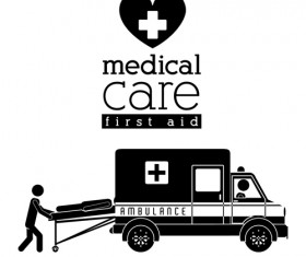 Vector medical care people silhouettes set 05