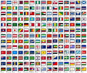 Vector world flags design elements set 01
