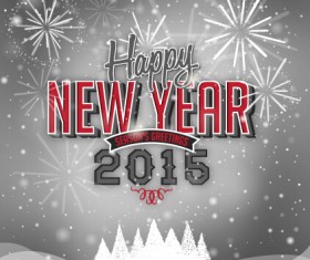 Vintage background 2015 christmas and new year vector set 01