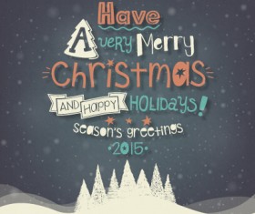 Vintage background 2015 christmas and new year vector set 03