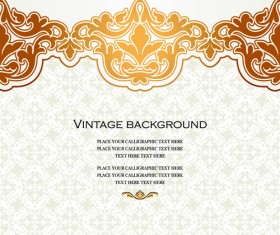 Vintage background ornate floral vector 03