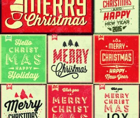 Vintage christmas background set 02 vectors