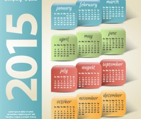 Vintage company 2015 calendar creative vector
