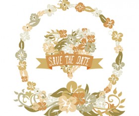 Vintage flower heart-shaped and frames vector 08