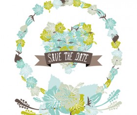 Vintage flower heart-shaped and frames vector 09