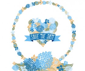 Vintage flower heart-shaped and frames vector 14