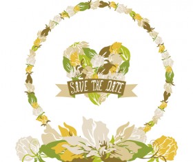 Vintage flower heart-shaped and frames vector 18