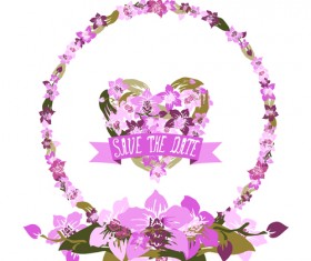 Vintage flower heart-shaped and frames vector 21