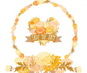 Vintage flower heart-shaped and frames vector 22