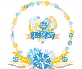 Vintage flower heart-shaped and frames vector 24