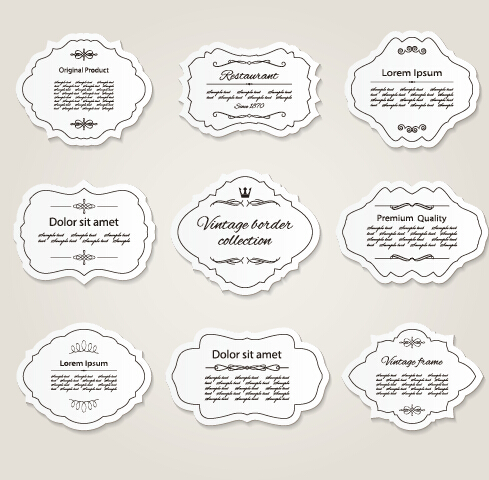 Vintage frame with white cards vector