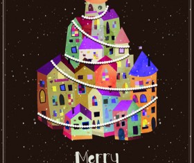 Vintage house with 2015 Christmas background 01