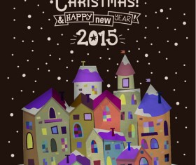 Vintage house with 2015 Christmas background 02