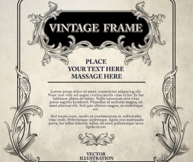 Vintage sketch decor frame design vector 02