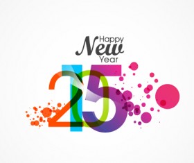 Watercolor 2015 happy new year vector
