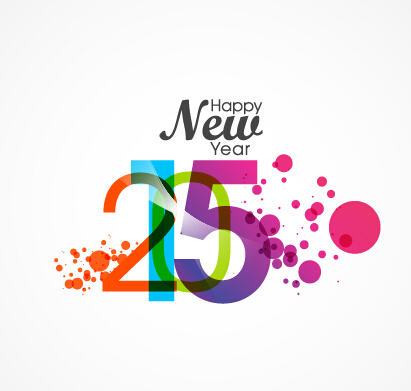 Watercolor 2015 happy new year vector