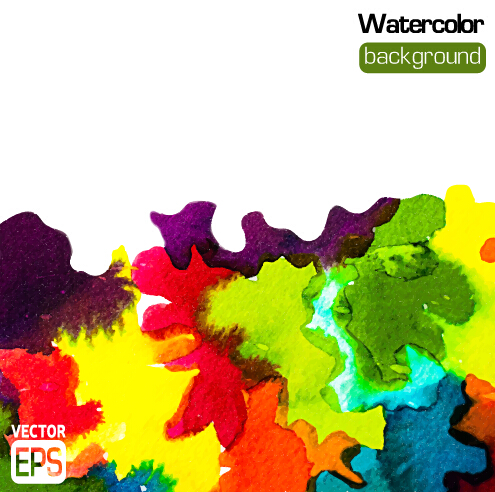 Watercolor colourful background abstract vector 01