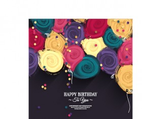 Watercolor roses happy birthday background