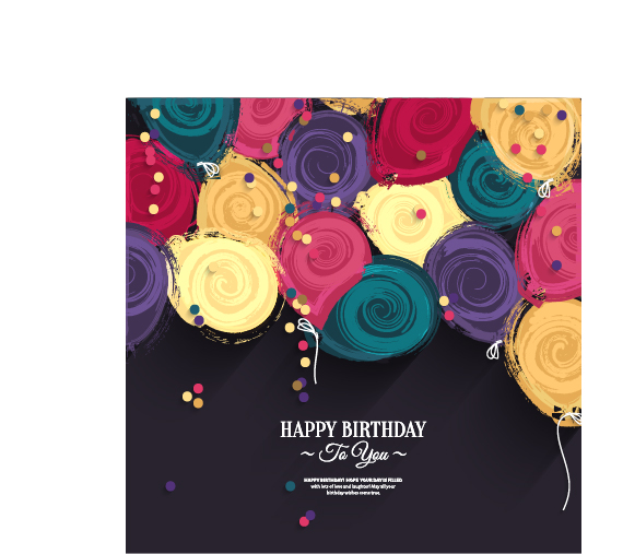 Watercolor roses happy birthday background