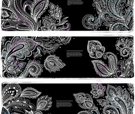White floral ornaments banner vector