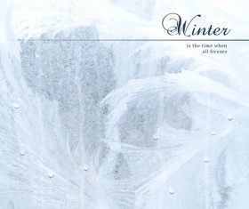 Winter background with water drop vector 02
