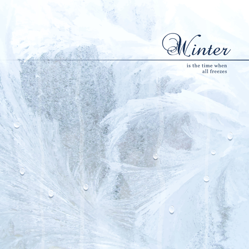 Winter background with water drop vector 02