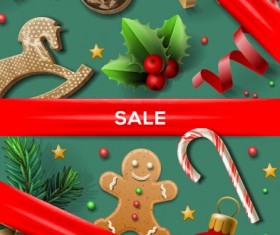 Wooden baubles merry christmas vector cards 03