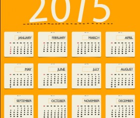 Yellowness style calendar 2015 vector 01