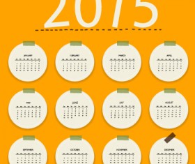 Yellowness style calendar 2015 vector 02