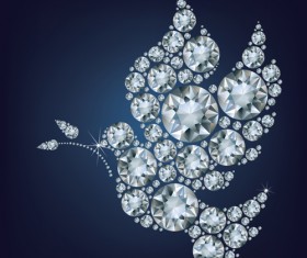 glossy diamonds bird vector material