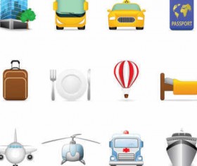 Travel icons vector graphics