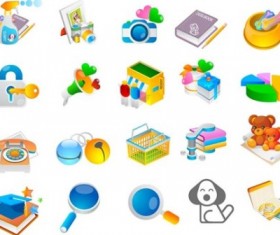 Vector Cartoon Style Icon Set