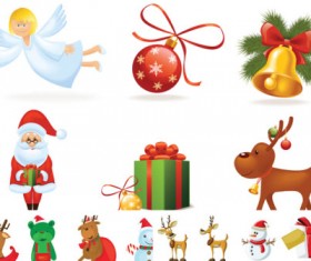 Cartoon Santa Claus icons vector clipart