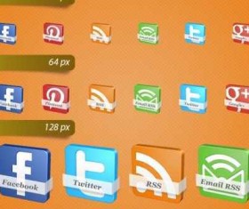 3D Social icons