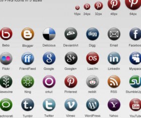 Creative Round Dots Social icons