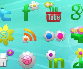 Spring Social icons material