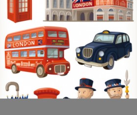 Cartoon london design elements vector