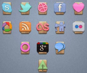 Creative Wood Social icons Vol1