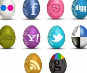 material of Egg Shaped Social icons