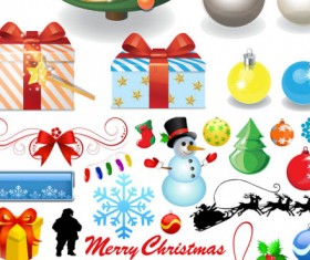 Cartoon Christmas design elements collection