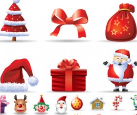 vector cartoon Christmas icons