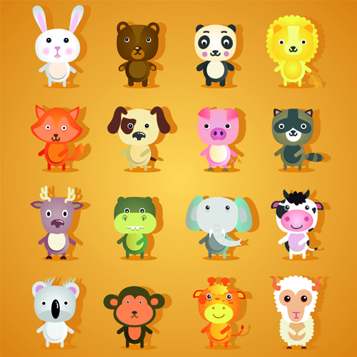 lovely animal cartoon style vector 01 free download