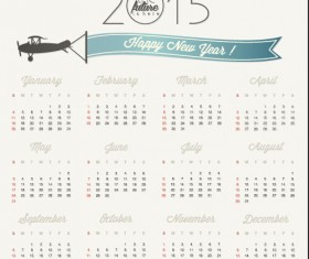 simple grid calendar 2015 vector set 05