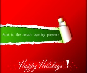 2015 holiday torn paper background vector 01