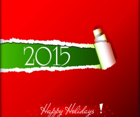 2015 holiday torn paper background vector 02